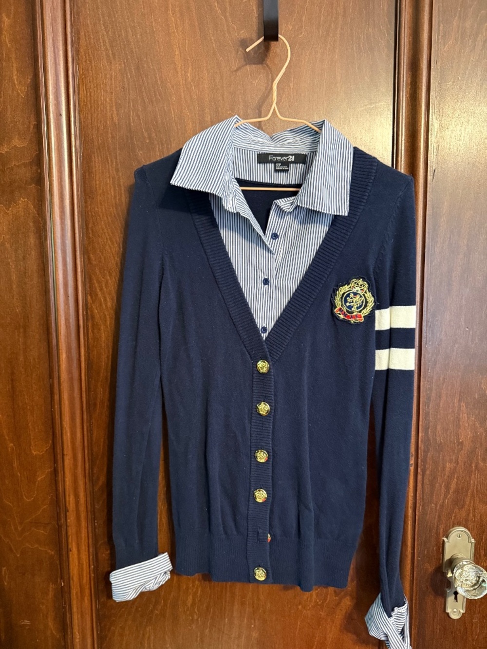 Preppy shirt/sweater cardigan